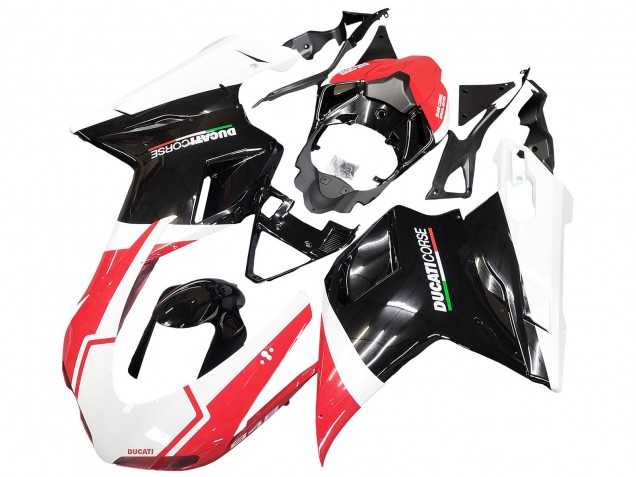 2007-2014 Ducati 848/1098/1198 Motorcycle Fairings - White Red Glossy Black Canada