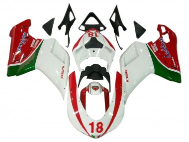 Wholesale 2007-2014 Ducati 848/1098/1198 Motorcycle Fairings - White Red Green 18 Canada
