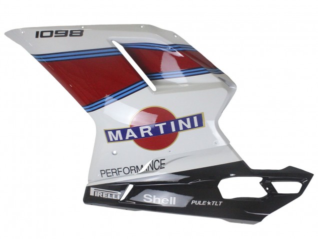 2007-2014 Ducati 1098 Motorcycle Fairings - White Red Blue Glossy Black Martini Canada