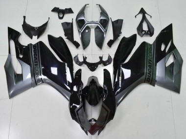 Wholesale 2011-2014 Ducati Panigale 1199 Motorcycle Fairings - Grey Glossy Black Canada