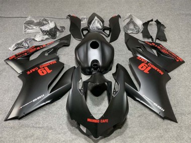 Wholesale 2011-2014 Ducati 1199 Motorcycle Fairings - Matte Black with Red Decals Mambo Cafe 19 Canada