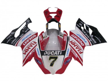 Wholesale 2011-2014 Ducati 1199 Motorcycle Fairings - White Red Glossy Black Fiamm Valsir 7 Canada