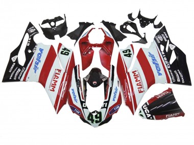 Wholesale 2011-2014 Ducati 1199 Motorcycle Fairings - White Red Glossy Black Valsir Fiamm 49 Canada