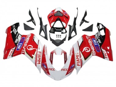 Wholesale 2011-2014 Ducati 1199 Motorcycle Fairings - White Red Glossy Black Ficc Fiamm Canada