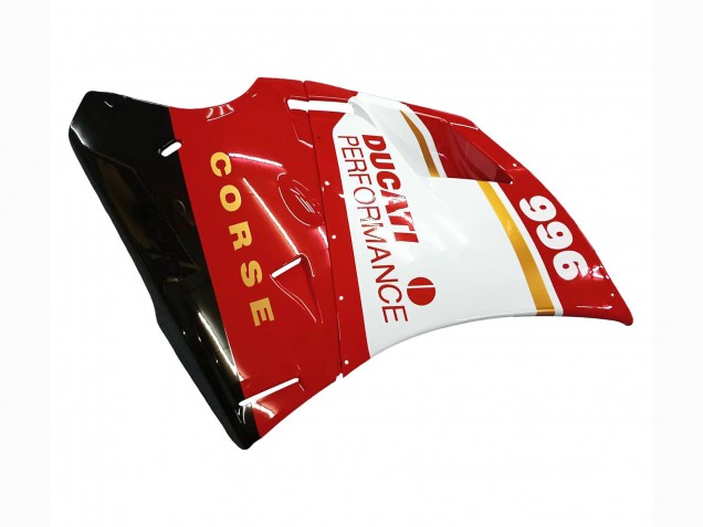 1993-2005 Ducati 996 Motorcycle Fairings - White Red Gold Glossy Black Corse Performance Canada