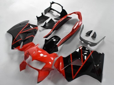 Wholesale 1998-2001 Honda VFR 800 Motorcycle Fairings - Red Glossy Black Stripe Canada