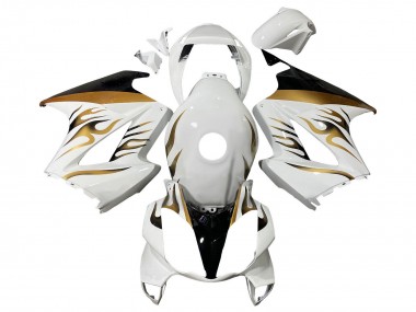 Wholesale 2002-2013 Honda VFR 800 Motorcycle Fairings - White Gold Flame Canada