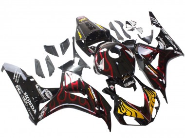 Wholesale 2006-2007 Honda CBR1000RR Motorcycle Fairings - Glossy Black Yellow Red Flame Canada