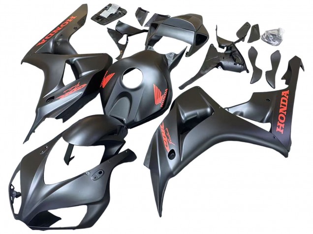 2006-2007 Honda CBR1000RR Motorcycle Fairings - Matte Black Red Decals Canada