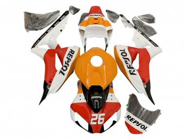 Wholesale 2006-2007 Honda CBR1000RR Motorcycle Fairings - Orange White Red Black Glossy Repsol 26 Canada