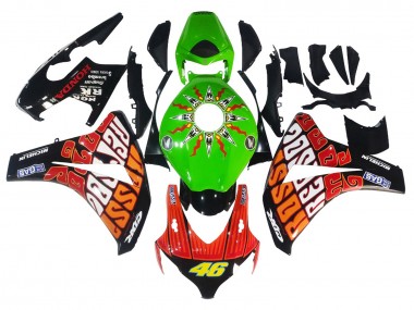 Wholesale 2008-2011 Honda CBR1000RR Motorcycle Fairings - Green Orange Glossy Black Rossi Michelin 46 Canada