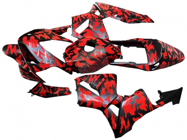 2003-2004 Honda CBR600RR Motorcycle Fairings - Black Red Grey Camouflage Canada