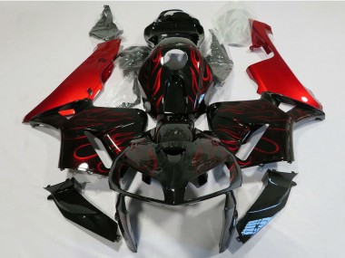 Wholesale 2005-2006 Honda CBR600RR Motorcycle Fairing - Glossy Black Red Flame Canada