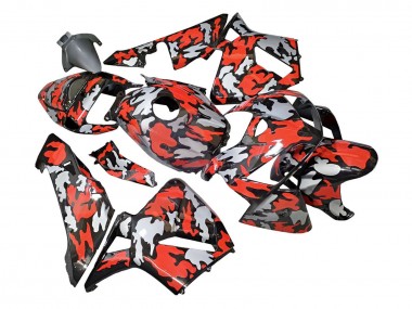 Wholesale 2005-2006 Honda CBR600RR Motorcycle Fairings - Black with Red Grey Camouflage Canada