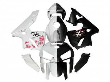 Wholesale 2005-2006 Honda CBR600RR Motorcycle Fairings - Black White with Cherry Blossom Canada