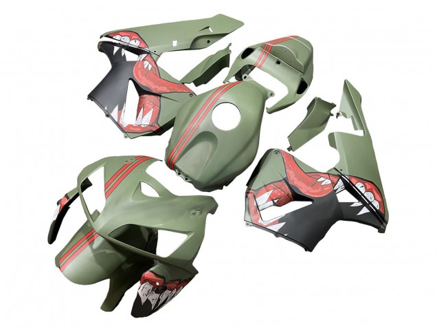 2005-2006 Honda CBR600RR Motorcycle Fairings - Green Red Shark Canada