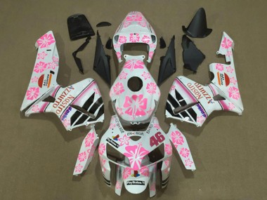 Wholesale 2005-2006 Honda CBR600RR Motorcycle Fairings - White with Pink Floral Nastro Azzurro 46 Canada