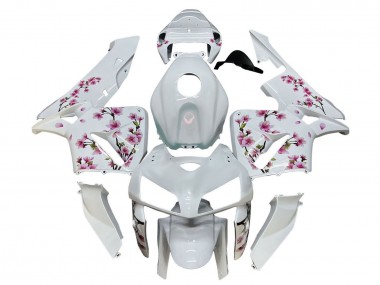 Wholesale 2005-2006 Honda CBR600RR Motorcycle Fairings - White with Cherry Blossom Canada