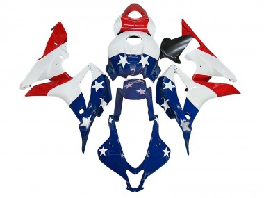 Wholesale 2007-2008 Honda CBR600RR Motorcycle Fairings - White Blue Red Star Canada