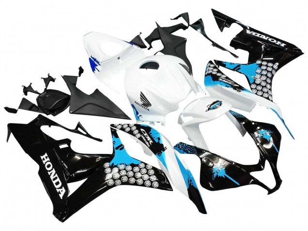 2007-2008 Honda CBR600RR Motorcycle Fairings - White Light Blue Glossy Black Canada