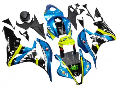 Wholesale 2007-2008 Honda CBR600RR Motorcycle Fairings - Green Yellow Glossy Black Shark 46 Canada