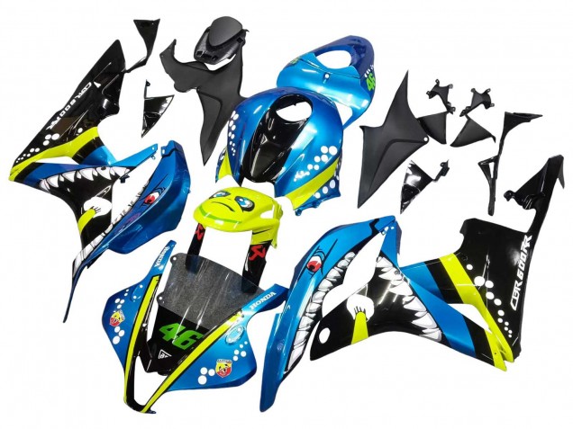 2007-2008 Honda CBR600RR Motorcycle Fairings - Green Yellow Glossy Black Shark 46 Canada