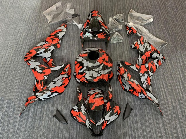 2007-2008 Honda CBR600RR Motorcycle Fairings - Red Grey Camouflage Canada