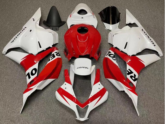 2007-2008 Honda CBR600RR Motorcycle Fairings - White Red Repsol Canada