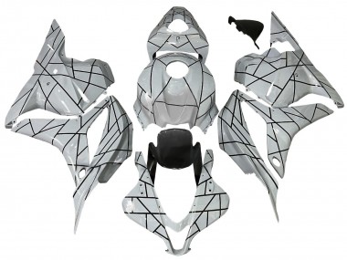 Wholesale 2009-2012 Honda CBR600RR Motorcycle Fairings - White Grey Black Lines Canada