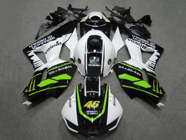 Wholesale 2009-2012 Honda CBR600RR Motorcycle Fairings - White Green Glossy Black Semakin Didepan Monster 46 Canada