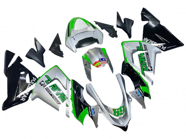 2004-2005 Kawasaki ZX10R Motorcycle Fairings - Green Silver Black 69 Canada