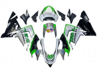 Wholesale 2004-2005 Kawasaki ZX10R Motorcycle Fairings - Green Silver Black 69 Canada