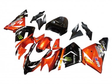 Wholesale 2004-2005 Kawasaki ZX10R Motorcycle Fairings - Burnt Orange Black Monster Elf Canada