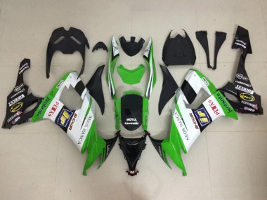Wholesale 2008-2010 Kawasaki ZX10R Motorcycle Fairings - White Green Glossy Black Motul Neos Banca Petas Canada