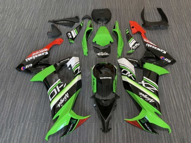 Wholesale 2008-2010 Kawasaki ZX10R Motorcycle Fairings - Green White Red Black Elf Monster Energy Canada