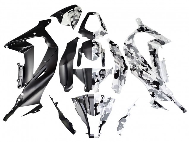 2008-2010 Kawasaki ZX10R Motorcycle Fairings - White Black Split Canada