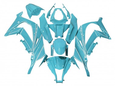 Wholesale 2008-2010 Kawasaki ZX10R Motorcycle Fairings - Light Blue White Lines Canada