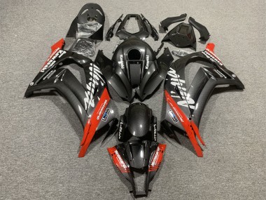 Wholesale 2008-2010 Kawasaki ZX10R Motorcycle Fairings - Black Carbon Fiber Red Canada