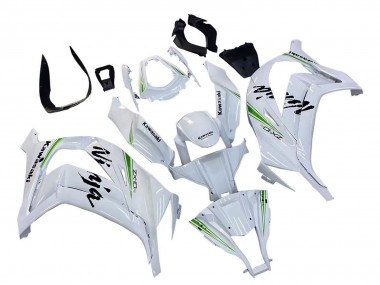 Wholesale 2011-2015 Kawasaki ZX10R Motorcycle Fairings - White Green Stripe Black Ninja Canada