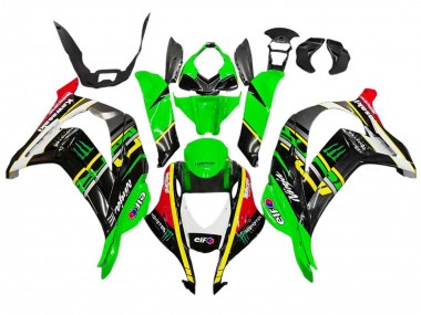 Wholesale 2016-2020 Kawasaki ZX10R Motorcycle Fairings - Green Yellow Red Black Elf Monster Canada
