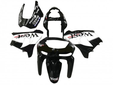Wholesale 1998-1999 Kawasaki ZX6R Motorcycle Fairings - Glossy Black White West Canada