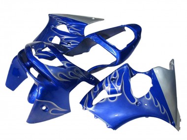 Wholesale 1998-1999 Kawasaki ZX6R Motorcycle Fairings - Blue Silver Flame Canada
