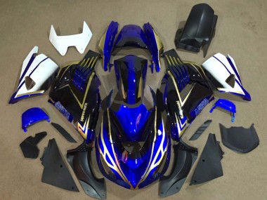 Wholesale 2006-2011 Kawasaki ZX14R ZZR1400 Motorcycle Fairings - White Blue Gold Canada