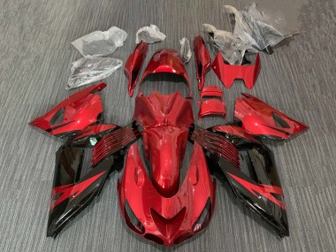 Wholesale 2006-2011 Kawasaki ZX14R ZZR1400 Motorcycle Fairing - Red Glossy Black Canada