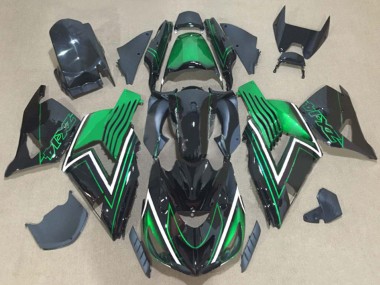 Wholesale 2006-2011 Kawasaki ZX14R ZZR1400 Motorcycle Fairing Kits - Green Glossy Black Canada