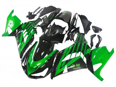 Wholesale 2012-2024 Kawasaki ZX14R ZZR1400 Motorcycle Fairing Kits - Green Glossy Black Canada