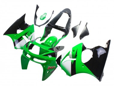 Wholesale 1998-1999 Kawasaki ZX6R Motorcycle Fairings - Green White Glossy Black Canada