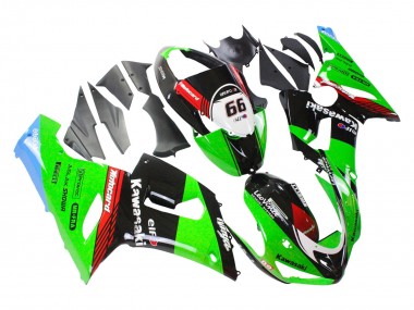 Wholesale 2005-2006 Kawasaki ZX6R Motorcycle Fairings - Green Red Black Elf 66 Canada