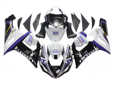 Wholesale 2005-2006 Kawasaki ZX6R Motorcycle Fairings - White Purple Black Rizoma Playboy DENSO Canada