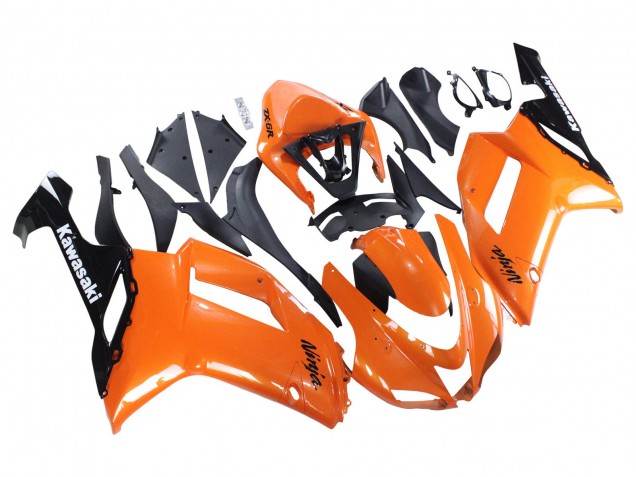 2007-2008 Kawasaki ZX6R Motorcycle Fairings - Orange Black Ninja Canada